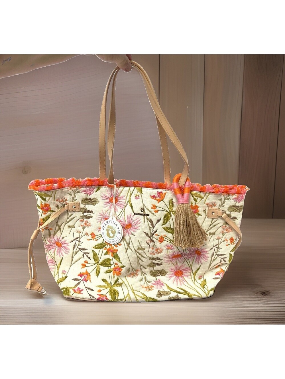 Spartina 449 Daufuskie Audubon Wildflower Jetsetter Tote Bag New w/ Tags Embroid